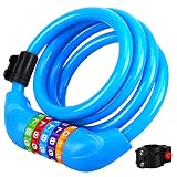 【Uso Amplio】El cable es de 120 cm / 47 pulgadas lo suficientemente largo como para bloquear 2-3 bicicletas juntas. No solo es un candado de cable para bicicleta o bicicleta, sino que también es ideal para patinetas, portones, vallas, parrillas, cortadoras de césped, equipos deportivos, cajas de herramientas, escaleras, bolsos, maletas, cochecitos, etc.