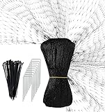 YHmall Red para Pajaros 4.5x6m Red para Estanque con 50 Bridas de Nylon y 10 Clavijas Jardin Red de Jardín de Malla Antipájaros para Proteger Plantas Flores Árboles, Negro