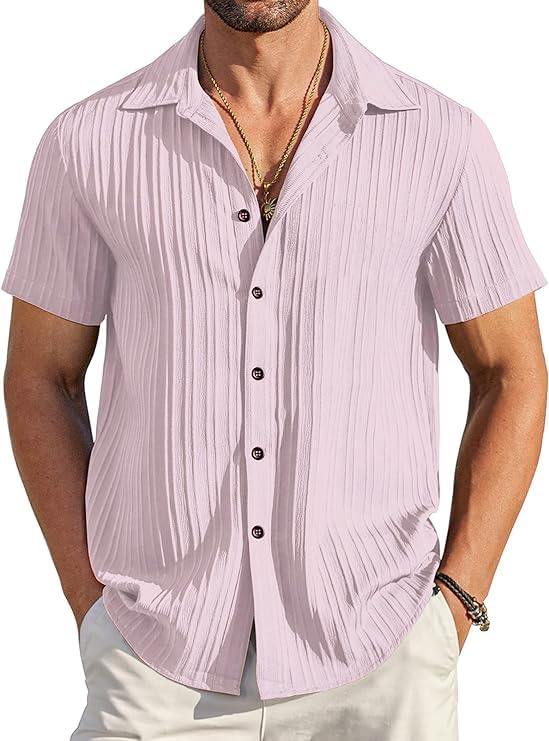 FUNKY RICH Mens Classic Fit Shirt (FR-3293-PINK-XL_S-Pink (B0DDHGVVBX) Amazon Price History, Amazon Price Tracker