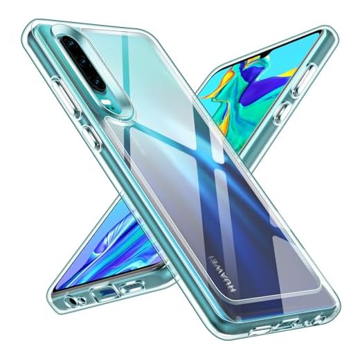 ivoler Anti-Jaunissement HD Clair Coque pour Huawei P30, [Protection Militaire] Mince Transparent Étui de Protection en Silicone Antichoc, Rigide PC Bumper Housse