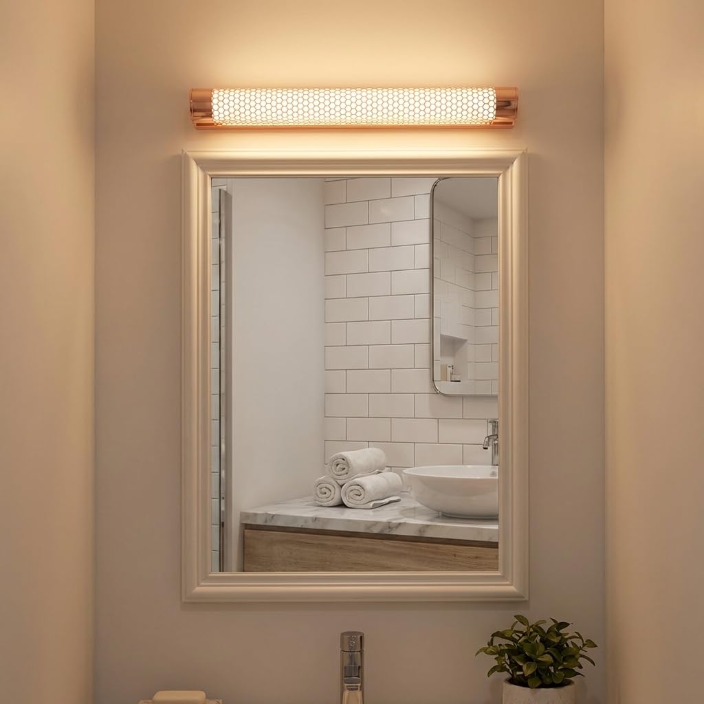 Proudome Rose Gold LED Vanity Wall Light, Elegant Mirror Lamp for Bathroom, Dressing Area & Picture Lighting, Modern Decorative Indoor Wall Fixture 1