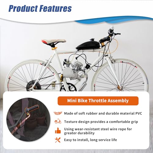Image of Throttle Cable Assembly Twist Throttle Handle Grip with 7 /8 inch 22mm Handlebar for 2 Stroke Engine 49cc 50cc 80cc 100cc Gas Motor Motorized Bicycle Bike Parts