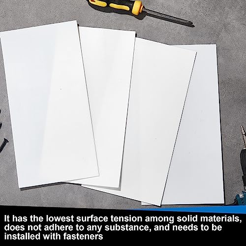 Image of Sasylvia 2 Pcs Virgin PTFE Sheet 12 x 6 Inch, 1 /16 inch Thick Industrial Plastic Board for Machining, Insulation, Gasket and Electrical Applications