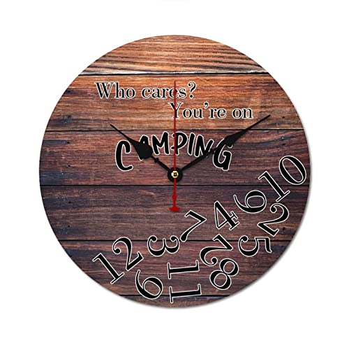 Horloge camping rétro 38 cm déco murale chalet vintage - 2