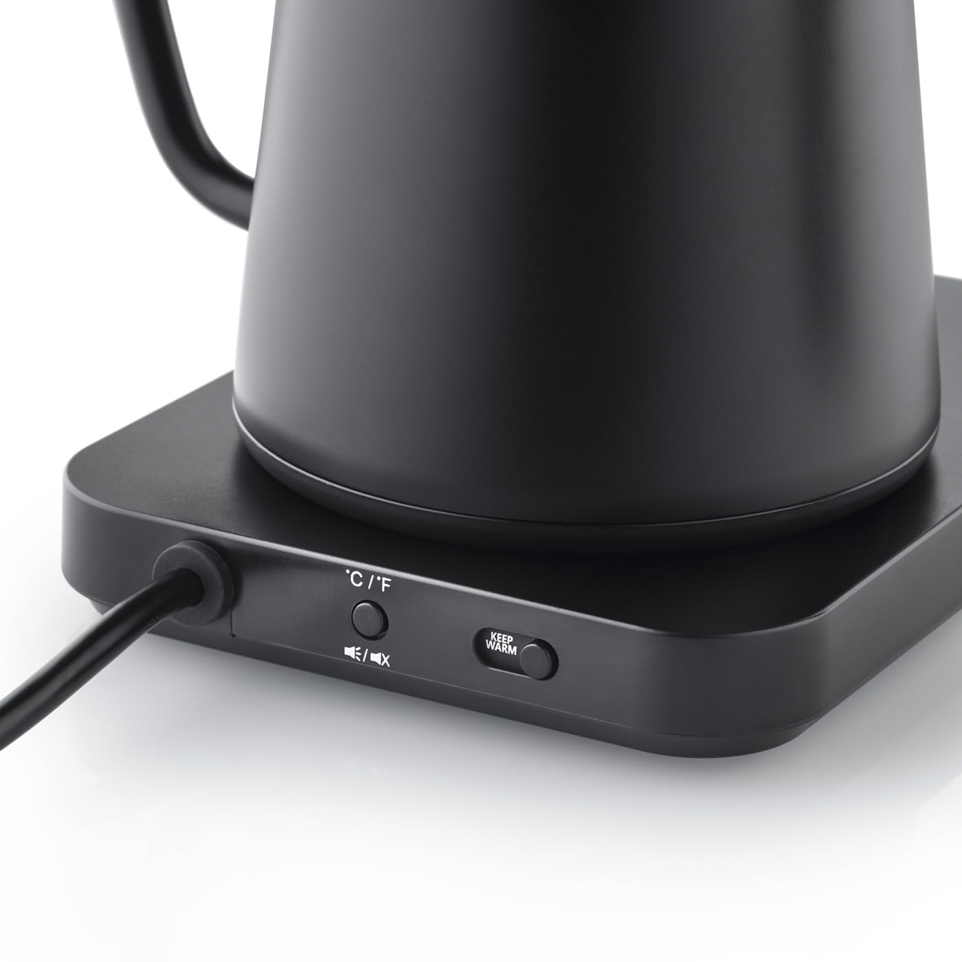 GRAEF Pour-Over czajnik elektryczny GK502, regulacja temperatury i timer, dzióbek typu łabędzia szyja, 900 ml, czarny matowy