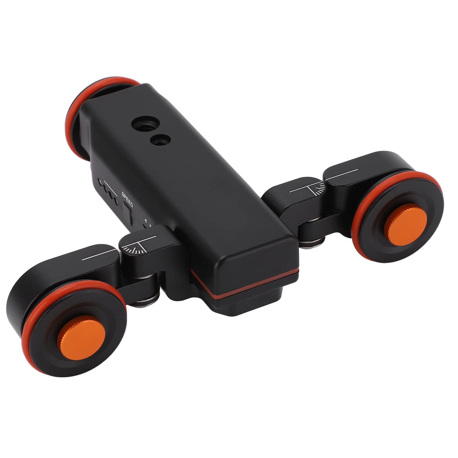 Goshyda Cursore per Videocamera Elettrica, Carrello per Videocamera Wireless a 3 Ruote, Carrello per Binario Motorizzato a 3 velocità, con Clip per Telefono con Telecomando, per Vlog, Riprese Video