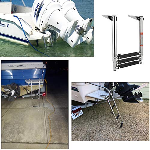 Amarine Made 3 Step Stainless Steel Telescoping Boat Ladder Swim Step