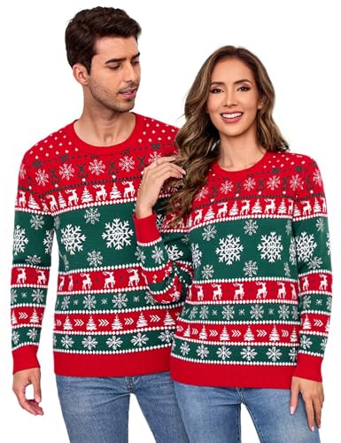 Aottori Partner Weihnachtspullover Damen Herren Ugly Christmas Sweater...