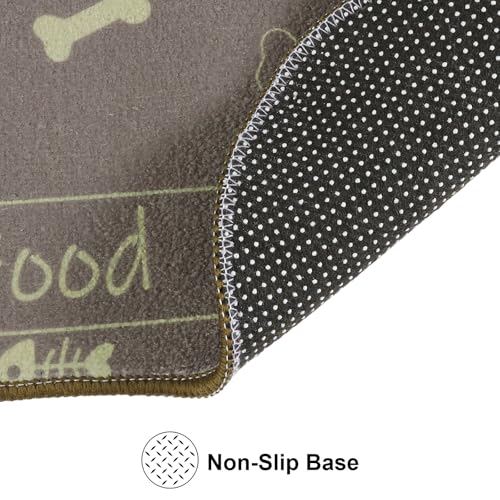 Dog-Food-Mat-Bone-Shaped-Water-Absorbent-Pet-Food-Mat-Non-Slip-Placemat-for-Pets-Bowl-and-Water-Machine-Washable-Feeding-Mats-for-Multiple-Breeds-Large-16-x-24Cute-Paw-Brown Dog Food Mat Bone Shaped Water Absorbent Pet Food Mat Non Slip Placemat for Pets Bowl and Water Machine Washable Feeding Mats for Multiple Breeds Large 16 x 24Cute Paw Brown