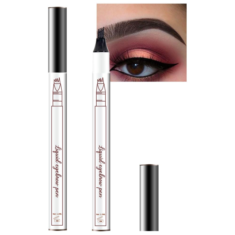 Eyebrow Ink Pencil by Brow Stylist -Micro 4 Point Brow Pen Lift & Snatch Eyebrow Pen Kits with 3 Eyebrow Stencil Long-Lasting Waterproof Natural