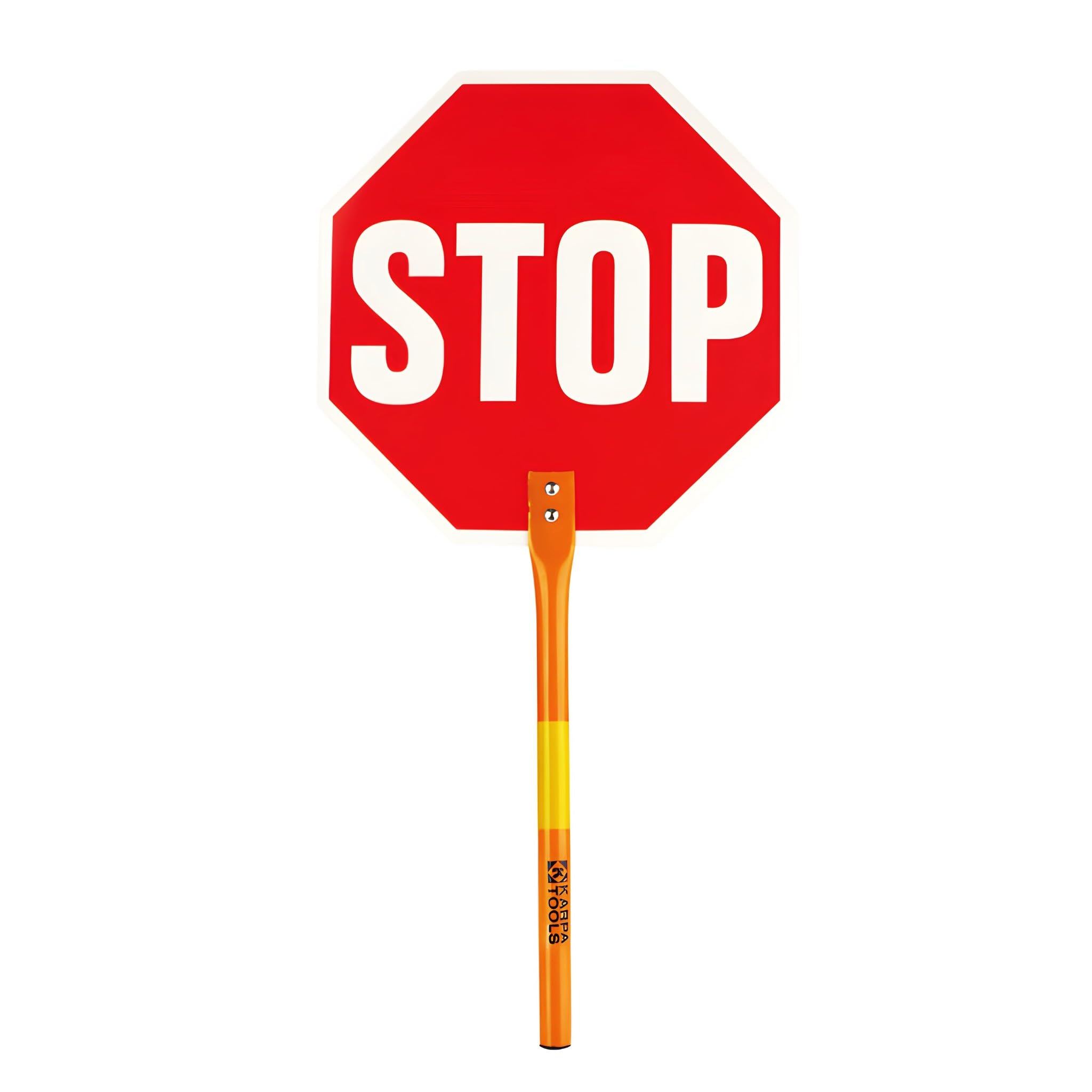 Bricoloco Señal "Stop - Paso Precaución" doble cara 40 cms. homologada Nivel II. Con mango metálico (3)