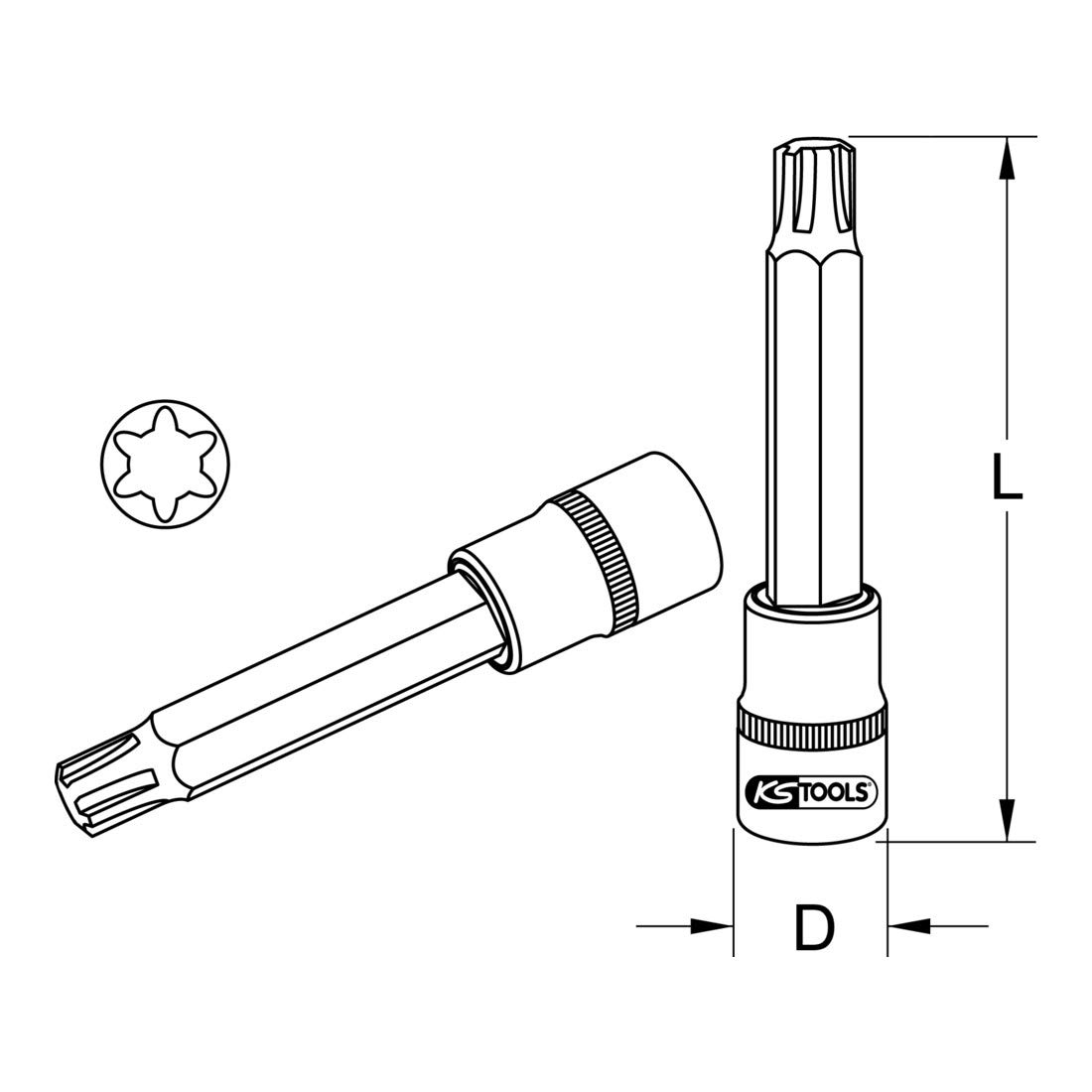 KS Tools 5151281 Ribe Bit Socket, 1/2 " - Image 2