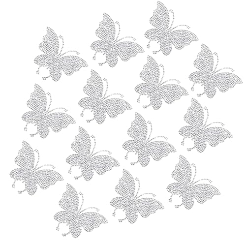 Image of 14PCS Butterfly Car Decals, Silver Rhinestone Butterflies Stickers, Bling Crystal Car Sticker, Self-Adhesive Decal for Women, Auto Decal for Bumper Window, Decorative Stickers for Car Laptops Phone