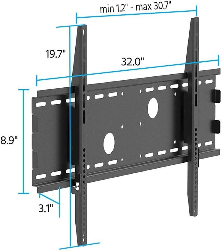 Monoprice Titan Series Wide Fixed TV Wall Mount Bracket for TVs 37in to 70in Max Weight 165 lbs VESA Patterns Up to 750x450 UL Certified Black