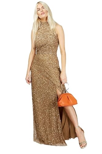 Little Mistress Nicky Robe Longue à Paillettes Doré Taille 38 Femme Cover
