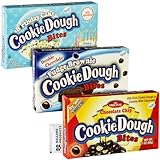 Cookie Dough Bites Pack of 3 Boxes - 1 Box of Each Flavor - Chocolate Chip, Fudge Brownie, and Birthday Cake - Original Edible Cookie Dough Snack - Bundle with Ballard Products Moist Towelette