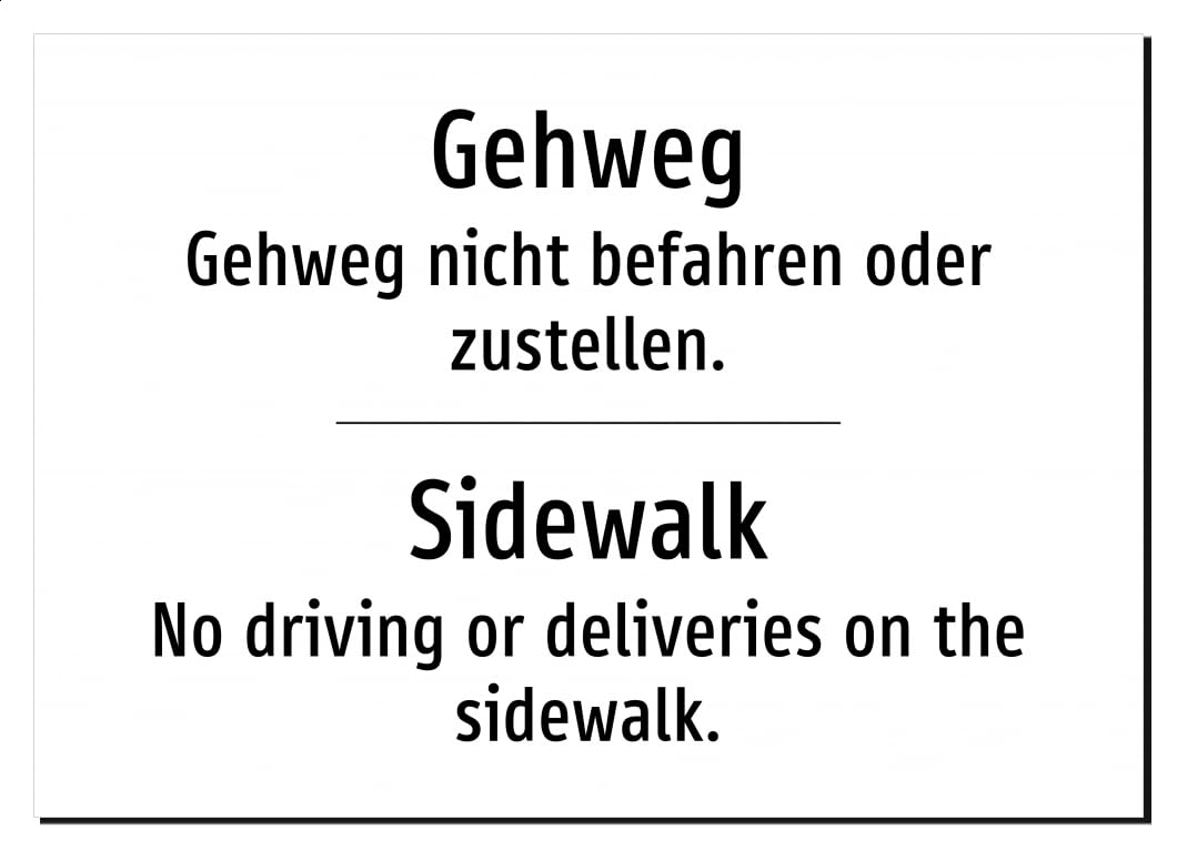 50997-DEEN-T-09 | Gehweg Sidewalk Schild/Aufkleber Deutsch Englisch