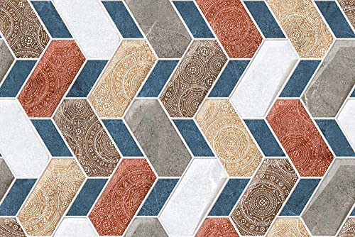 Image of DWELLSINDIA Bricks Pattern Self Adhesive Wallpaper, Waterproof, Scratch Resistant, Laminated (41cm x 244cm, Multicolour)