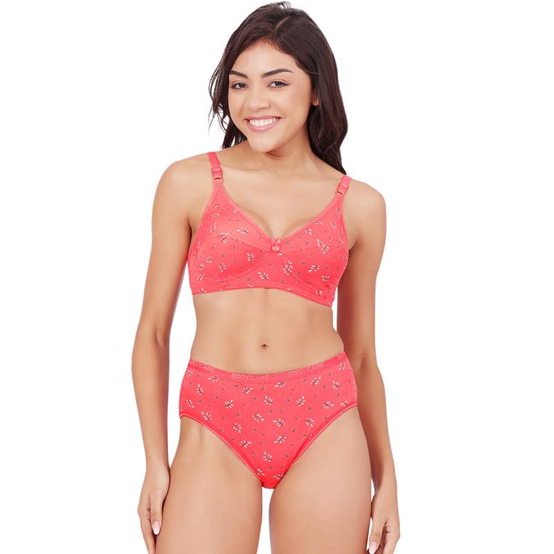 bodycare Women's Assorted Prints Combed Cotton Bra & Panty Set 6450C-picture-23