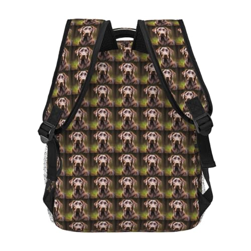 Mochila ligera de labrador marrón lavable y con compartimentos 4