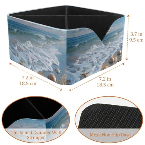 Porte-stylo rectangulaire mer et coquillages à double compartiment