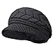 HINDAWI Women Winter Newsboy Hats Warm Knit Wool Snow Caps with Visor, Black