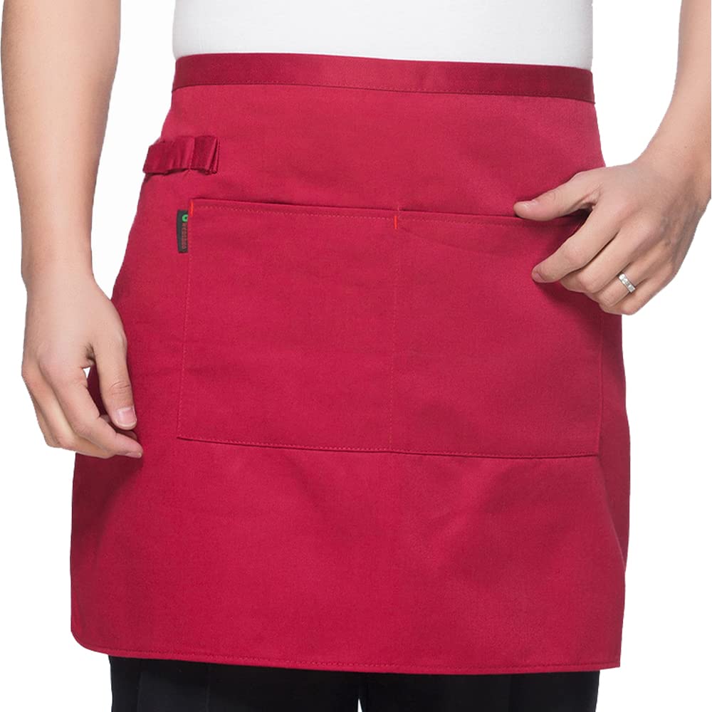 DNLKWGO Mens Womens Half Kitchen Cooking Apron Server Waist Aprons Waitress Half Aprons