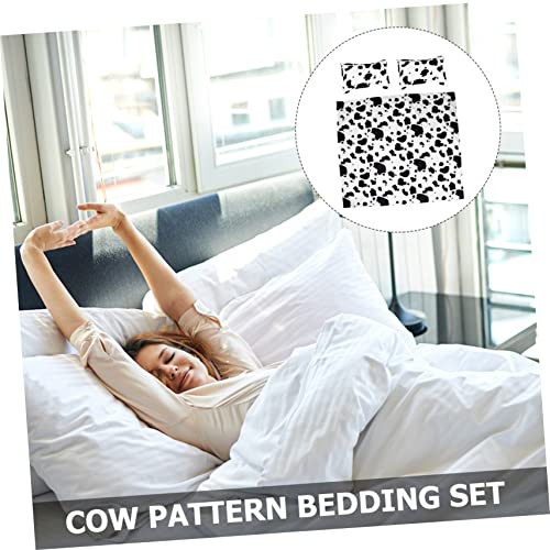 Housse de couette motif moderne lit double parure 3 pièces taies d'oreiller chambre - 8