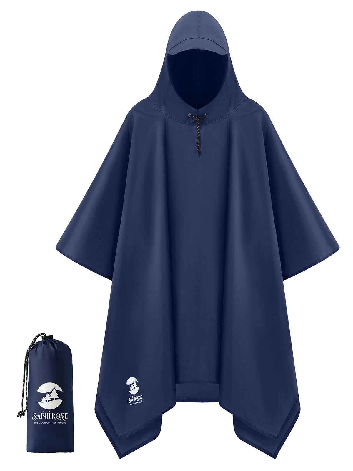 SaphiRose Hooded Rain Poncho Waterproof Raincoat Jacket for Men Women Adults