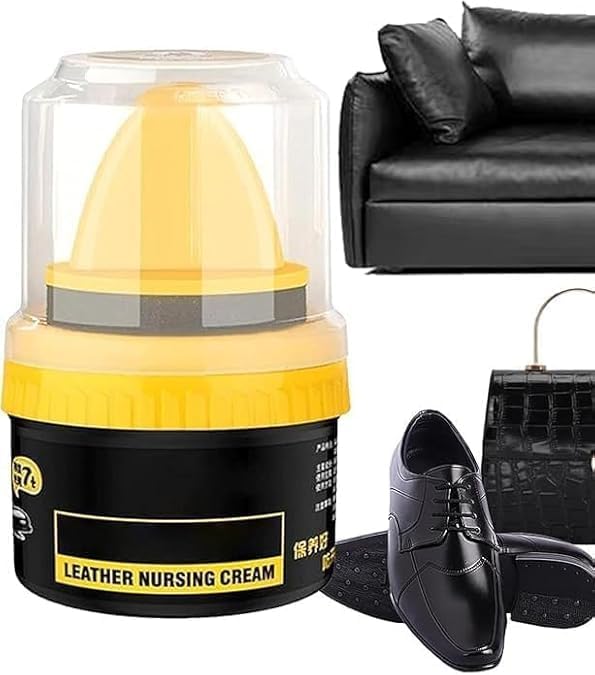Leather Repair Cream Liquid Shoe Polish, Liquid Shoe Shine, Natural Cream Leather Shoe Polish, Protects Leather from Scuffs and Scratches, Shoe Care Shoe Cream with Sponge Applicator (Black)