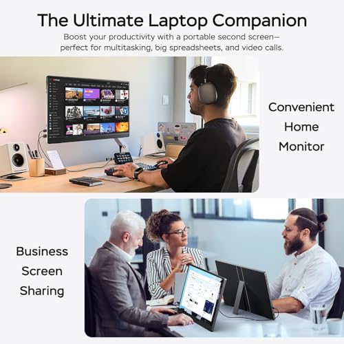 Image of MNN 17.3 inch 2.5K Portable Monitor 165Hz 2560x1440 QHD, 100% sRGB IPS Gaming Monitor, USB-C & HDMI External Display with Kickstand, Slim Semi-Metal Travel Monitor for Laptop, Phone, PS5, Xbox