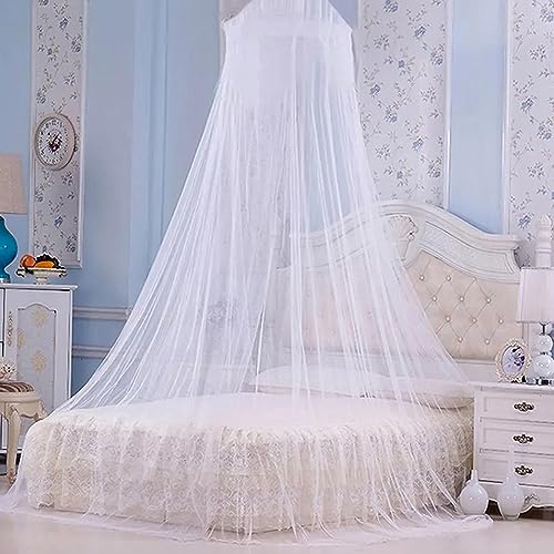 AWAVM Mosquitero de Cúpula Blanca Sin Puerta para Cama Doble, a Prueba de Mosquitos, Interior, Exterior, Campamento, Té de la Tarde