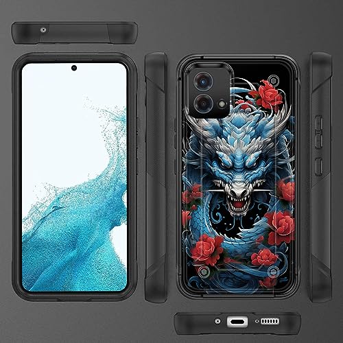 wiaekosef for Moto G Stylus 5G 2023 Case,Heavy Duty Dual Layer Hard PC & Soft Silicone Rugged Bumper Shockproof Protective Case for Motorola Moto G Stylus 5G 2023,Dragon Rose - image 6