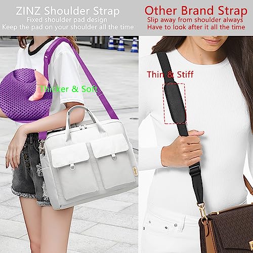Image of ZINZ Shoulder Strap 78 inch Universal Handbag Strap with Ultra-thick Fixed Padded and Dual Balanced Adjustable Buckles Shoulder Crossbody Strap for Briefcase Messenger Bag Laptop bag Luggage，Purple