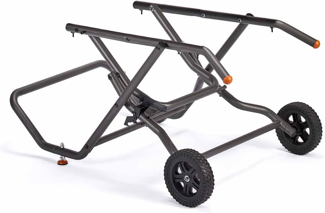 Evolution Power Tools Table Saw Stand , Folding Wheeled Work Bench , For R255TBL and R255TBL+ , Compact, Easy Assembly, Large all-Terrain Wheels , 2 Year Warranty