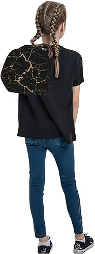 Miniatura 7 de Fiokroo Bolsa de almuerzo aislada con textura de mármol negro, caja de almuerzo reutilizable para escuela, trabajo, universidad, viajes al aire