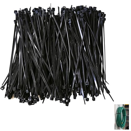 Lot de 300 Colliers de Serrage en Nylon Noir, 100mm x 1.8mm, Attaches Autobloquantes pour Câbles, Robuste et Durable, utilisation universelle à l'intérieur...