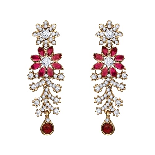 Image of Atasi International Diamond Necklace Jewellery Set for Women with Earrings and Maang Tikka for Wedding, Party, Engagements & Festivals