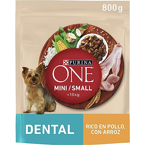 Purina One Mini 10 kg Dental Crocchette per Cani di Piccola taglia con Pollo e Riso, 8