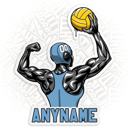 Custom Water Polo Sports Sticker Personalized Water Polo Player Name and Number Cool Waterproof Vinyl Stickers for Laptop Water Bottle Cars Phone Case Decal Decor Stuff Gifts