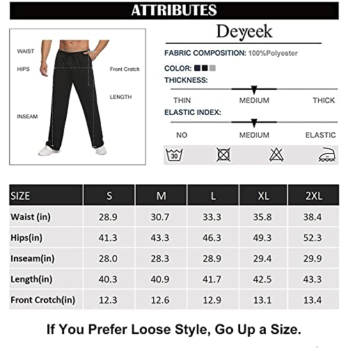 Deyeek Men's Open Bottom Sweatpants With Pockets Lightweight Sweat Pants For Man Loose Fit Cotton Pajamas Baggy Lounge Pants Navy Blue #TOP5