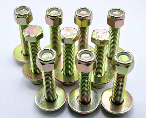 Image of 1 /2 inch x 2-1 /2 inch Hex Head Bolt by Color Galvanization with Nylon Lock nut and Large Size Washer Assortment Kit,Alloy Steel,Grade 5.(10pcs Pack)