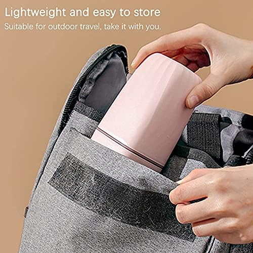 2PCS Travel Toothbrush Cup, Portable Dust-proof Wash Cup Holder, 2 Colors Toothbrush and Toothpaste Holder Organizer for Travel Camping Bathroom School Outdoor (Blue and Pink)