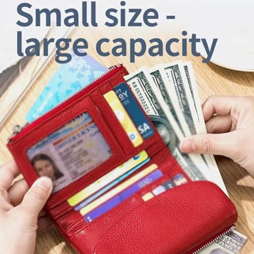 Joyfullygo Wallet, Unisex Pebble Leather Wallet, 5.3" Slim Genuine Leather Coin Purse with Card Slots & Cash Pocket, Natural Stone Texture, 24 Colors, for Men & Women (#20)3