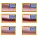 6 Pack - Reversed American Flag Embroidered Patch, Gold Border USA United States of America, US Army Flag Patch, sew on