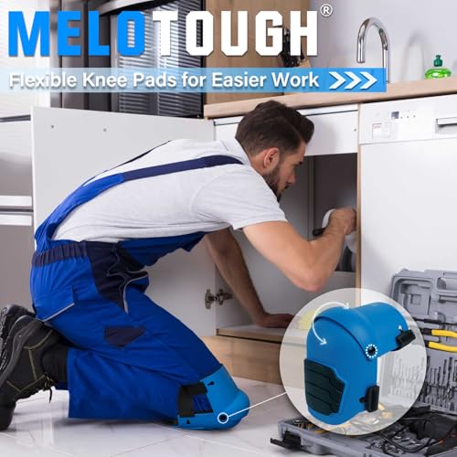 Image of MELOTOUGH Knee Pads for Work,Construction,Flooring,Gardening-Comfortable and Flexible(Blue)