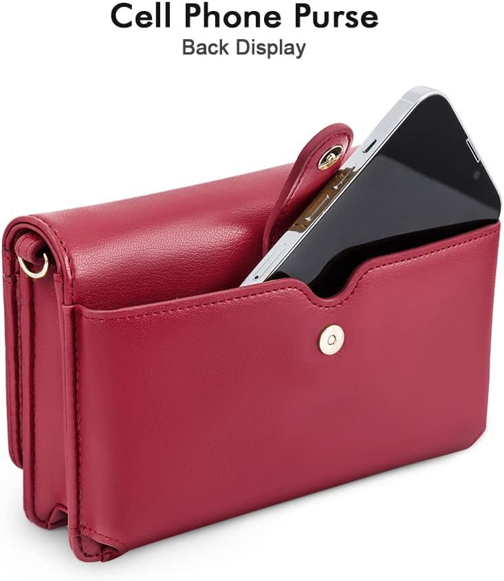 nuoku Crossbody Bag for Women Cellphone Little Purse with Credit Card Slots Lightweight Leather Wristlet Wallet | Cellphone