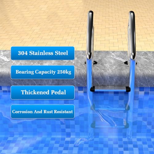 Escalera para piscina 2 pasos acero inoxidable miniatura 4