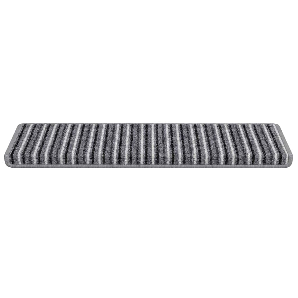 Selbstklebende Treppenschoner 15 Stück Grau 65 x 21 x 4 cm aus Polypropylen rutschfeste Treppenmatte für Treppe Flur Haus Wohnung Innenbereich mit Schallabsorption und Trittsschutz