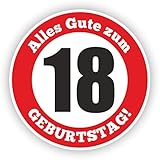  Werbeagentur Finkbeiner Geburtstag Verkehrszeichen 18 Jahre - 30cm auf 2mm Hartschaumplatte - Beschreibbar